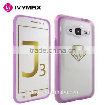 IVYMAX hot selling hard back plastic PC+Tpu crystal clear hard phone case For Samsung Galaxy J3/J320P/J320F