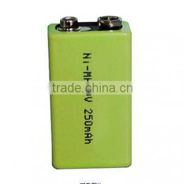 High Quality Rechargeable Nimh 250mah 9v 6f22 Battery