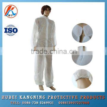 Disposable white protective non woven coverall