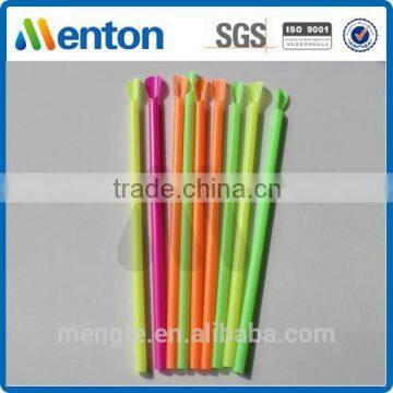 zhe jiang flourescent thick drinking straw spoon manufacturer