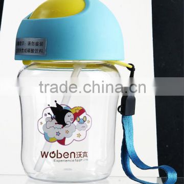 plastic food grade straw cup/ promotion plastic water bottle with straw china supplier/ water bottles with straws