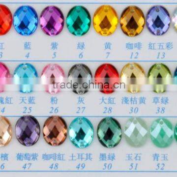 wholesales and various color sewing acrylic stone apparel accessory