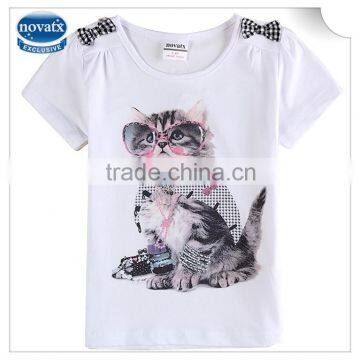 2-6y (K6101) newest kids garments car printed nova branded kids wear summer animal printed stock baby tops gilrs