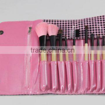 pink goat hair 9 piece cosmetic makeup brush set