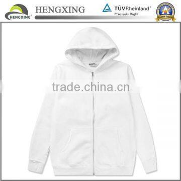 wholesale white print plain zipper-up hoodies