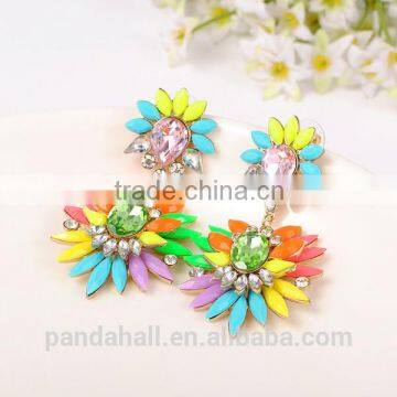 2015 Spring Designs Shourouk Flower Jewels Stud Earrings for Women(EJEW-JL052-01) photo-4
