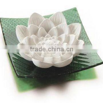 Crystal glass based china plaster crafts decorative home fragrance scented lotus flower stone                        
                                                Quality Choice