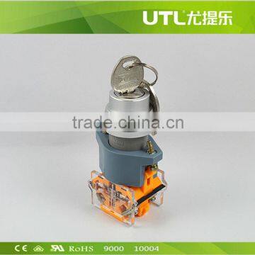 UTL Turn Button Switch With Key Dia22mm Self-Reset Self-Locking photo-2
