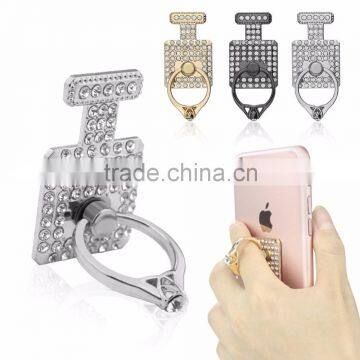 Samco Perfume Bottle Design Multi-Angle 360 Degree Rotating Handmade Crystal- 3D Alloy Portablering Ring Holder for Mobile Phone photo-6