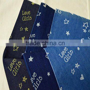 Cotton denim fabric printed fabric