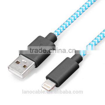 Fashionable custom MFi Nylon Braided 8pin data Cable for i6s