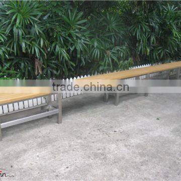 5 meter outdoor recycled HDPE slats and 304 stainless steel bench seat