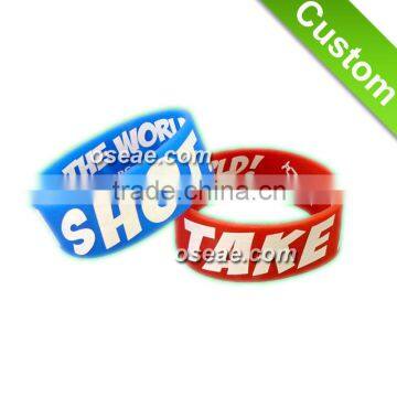 Personlised silicone wrist band logo printed and imprinted silicone wrist band logo printing