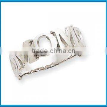 Popular Fashion 14k White Gold Polished Mom Ring for Gift photo-1