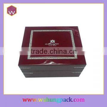 custom wooden made spring hinge jewelry boxes