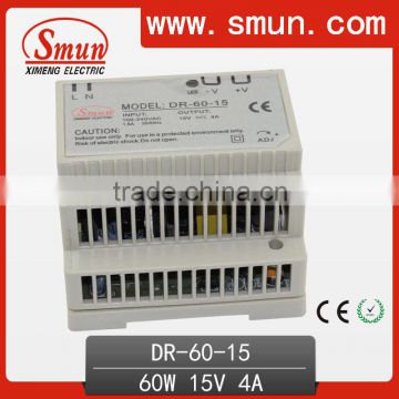 60W 15V 4A Din-Rail Switch Power Supply With CE RoHS Approved