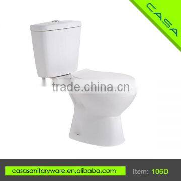 Washdown insulated standard ceramic two piece women wc toilet