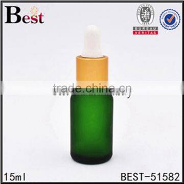 15ml frosted green bottle, cosmetic packaging 30ml glass serum bottle