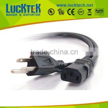 Lucktech Cables to Go 03129 18 AWG Universal Power Cord for NEMA 5-15P to IEC320C13, Black (3 Feet/0.91 Meters)