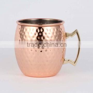 Hammered Stainless steel Moscow Mule Mug in copper plated