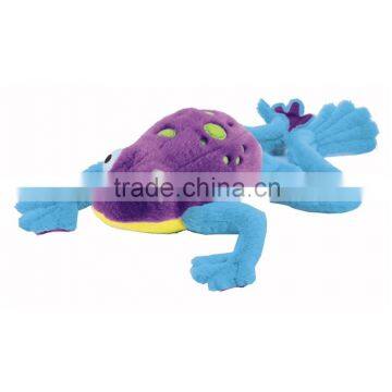 St plush frog toys for dog pet teether squeaky with toys soft safely material