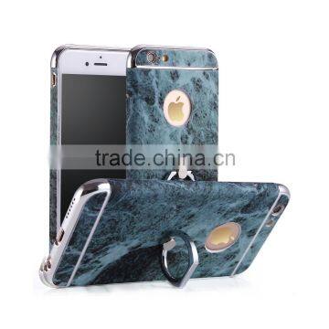 2016 With Ring Kickstand Luxury 3 in 1 Hard PC Marbling Phone Case Cover For IPhone 5S SE 6 6S Marble Checked Pattern Phone Case