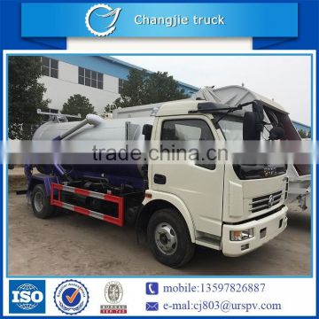 high quality dongfeng 7m3 vacuum pump sewage tanker truck