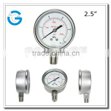 High quality all stainless steel industrial pressure measurement manometer