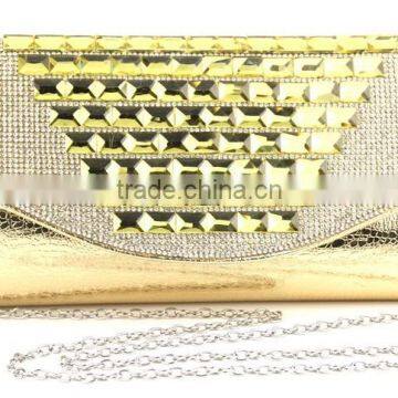 Indian purse women gold crystal pu hand bag