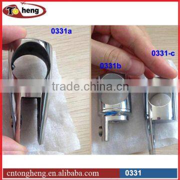 Glass shower door header bar glass hanger clamp