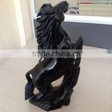 Obsidian horse sculpture animal carvings office ornaments