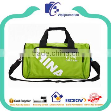 leisure popular green travel gym bag duffel bag for young