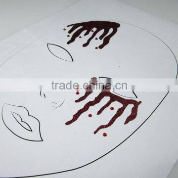 Custom Halloween Glitter Temporary Makeup Face Tattoos Bleeding Face Sticker Manufacturer photo-2