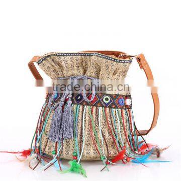 Hot Sale Woven Multicolored Tassle Boho Handbags Women's Gypsy Shoulder Bag Wholesale photo-2