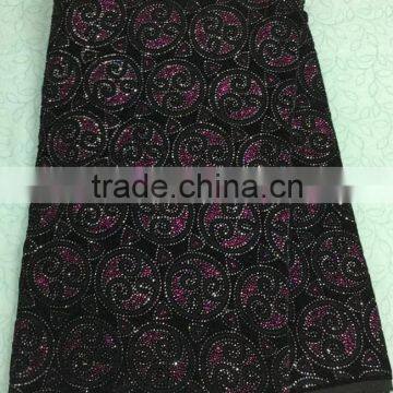 CL14-1 (9) New arrival and high quality African Velvet lace fabric with sequins for dress and clothes