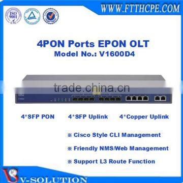 4PON GEPON OLT Optical Line Terminal Support L3 Function with Friendly NMS/Web Management and Cisco Style CLI Interface