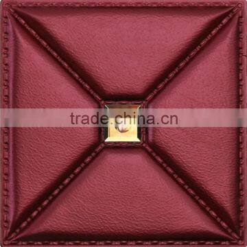 waterproof interior 3d leather wall panel for bathroom