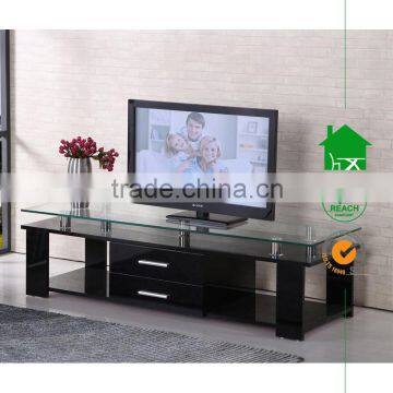 TV-2311 hot design wooden TV stands with glass top