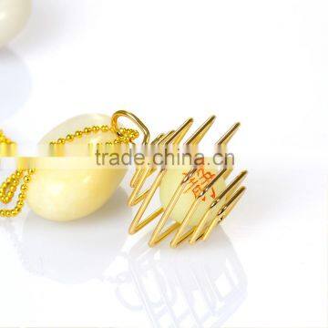 2016 New Fashion Gold Plated Chains Spiral Wire Cages Luminous Stone Pendant Necklace for Ladies                        
                                                Quality Choice