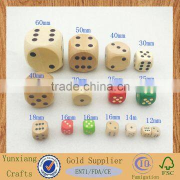 different size OEM welcomed wood Wooden Dice