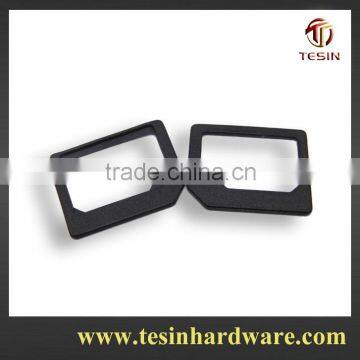 Fashion black nano sim to micro sim card adaptor for iphone