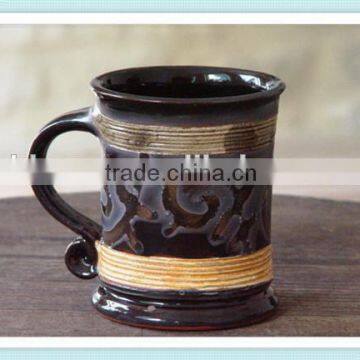 Handmade Pottery Mug, Clay Mug, Black Pottery Mug, Wheel Thrown Tea Mug photo-3