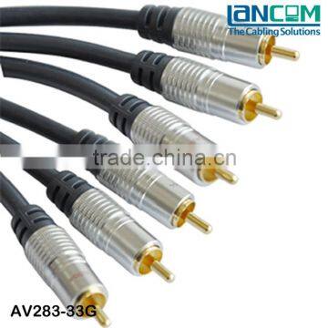 Low Price High Quality 3RCA Cable,M/M,Gold Plated