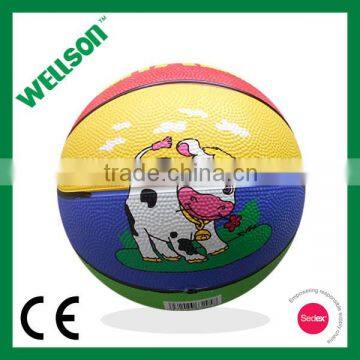 Mini cartoon rubber basketball