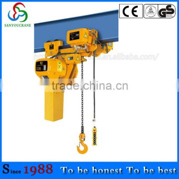 HHSY Type electric chain hoist with HOOK,15T,20T,25T good quality construction crane with hook,Sanyou Brand/electric hoist