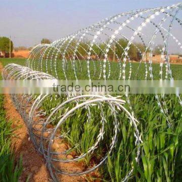 plastic and stainless steel concertina razor barbed wire