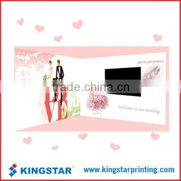 customized lcd digital wedding video card