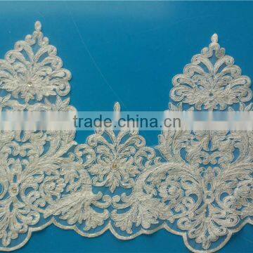 Fancy embroidery lace trimming yard beaded SBL122388-1CB