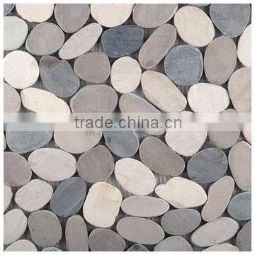 pebble mosaic tile, natural stone mosaic design, modern house mosaics (PMSG264)