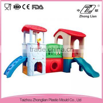 Interesting design cheap plastic duable outdoor playground slide set